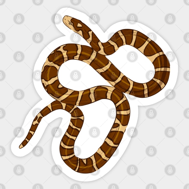 Brown Snake Sticker by Mako Design 